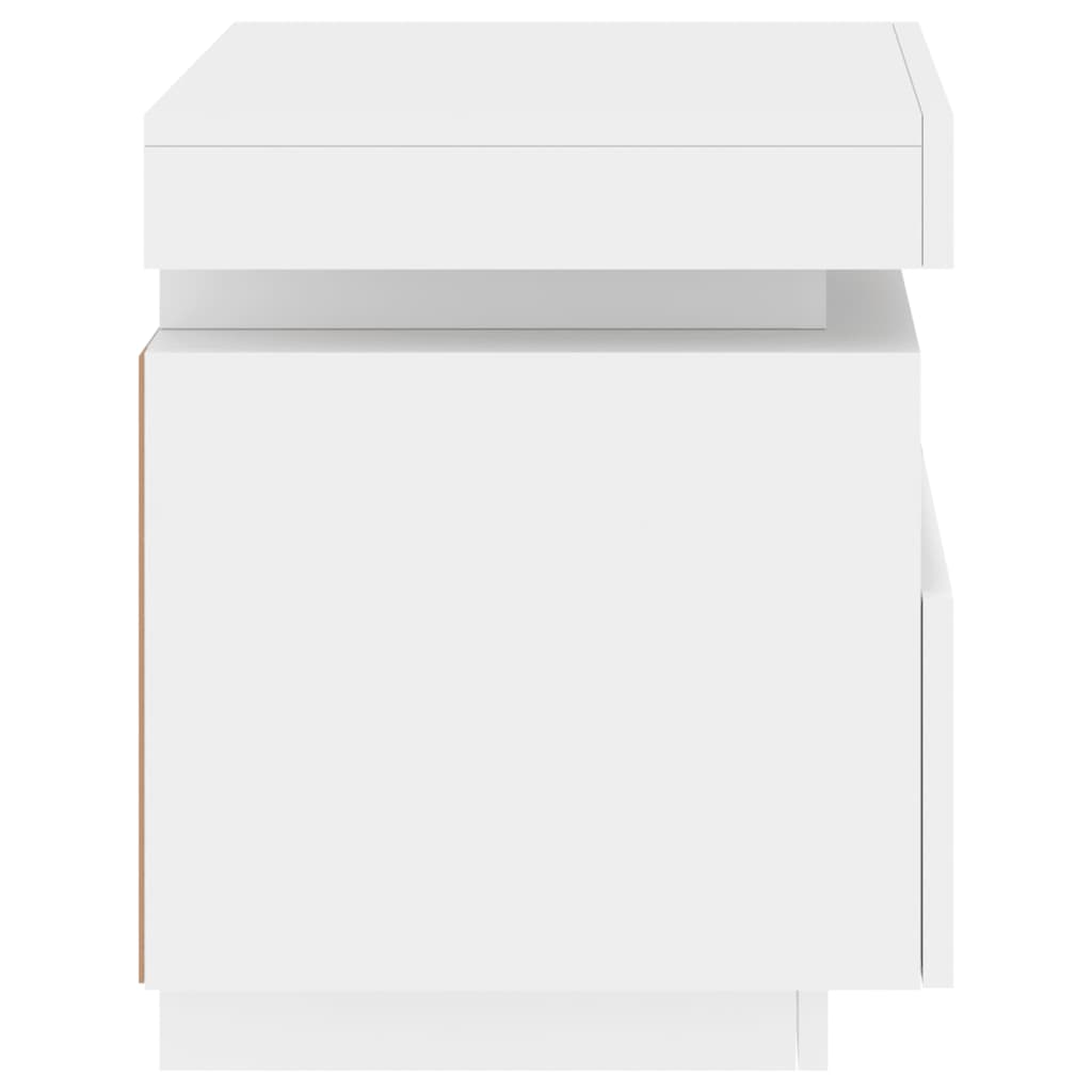 Fehér éjjeliszekrény led-világítással 40 x 39 x 48,5 cm