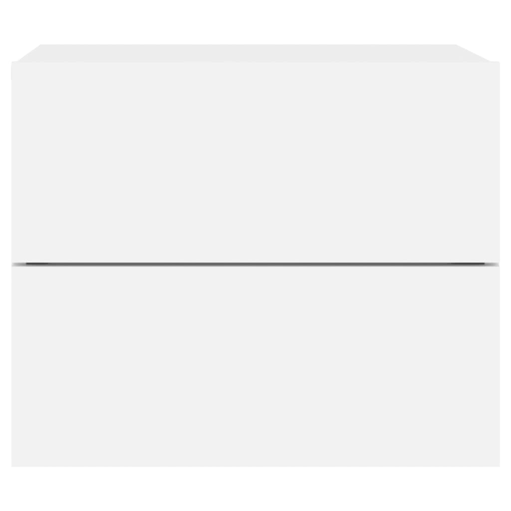 2 db fehér falra szerelhető éjjeliszekrény led-világítással