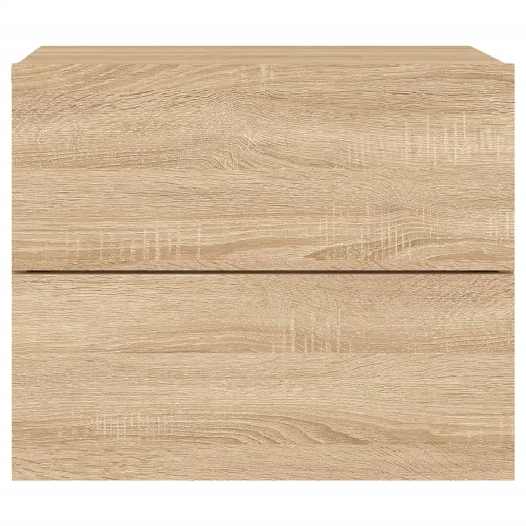 Sonoma tölgy színű fali éjjeliszekrény led-világítással
