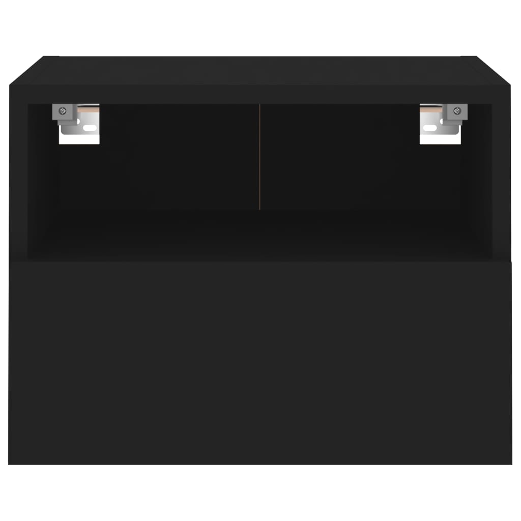 2 db fekete szerelt fa fali tv-szekrény 40 x 30 x 30 cm