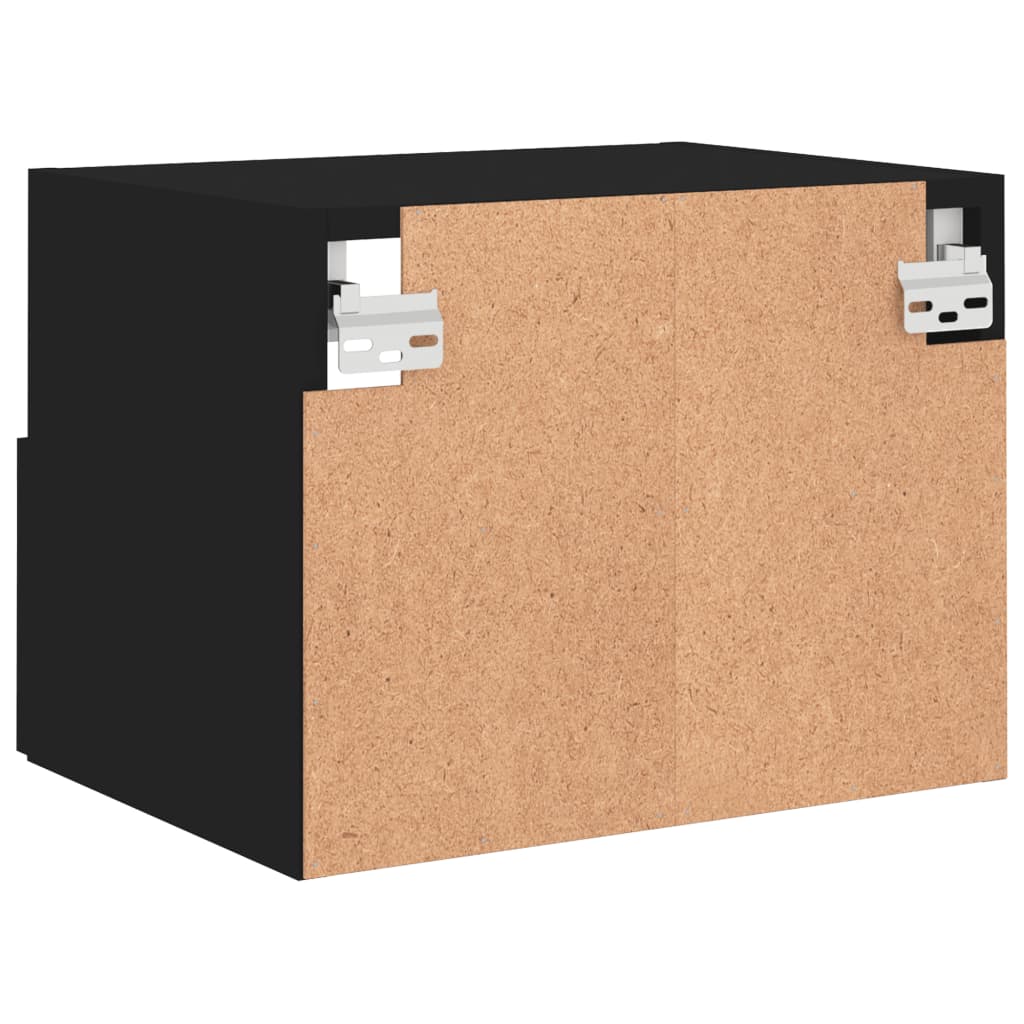 2 db fekete szerelt fa fali tv-szekrény 40 x 30 x 30 cm
