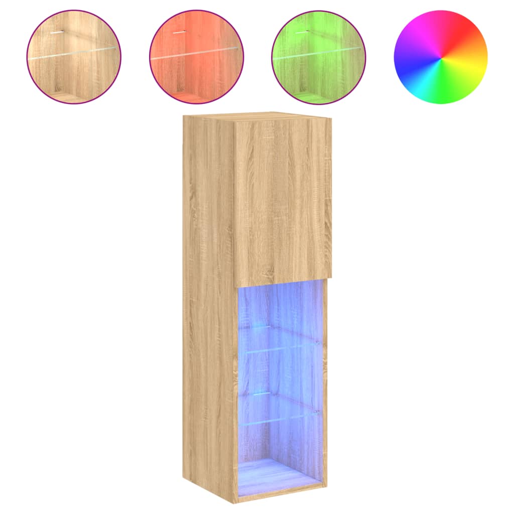 2 db sonoma tölgy színű tv-szekrény led-ekkel 30,5x30x102 cm 2 db sonoma tölgy színű tv-szekrény led-ekkel 30,5x30x102 cm