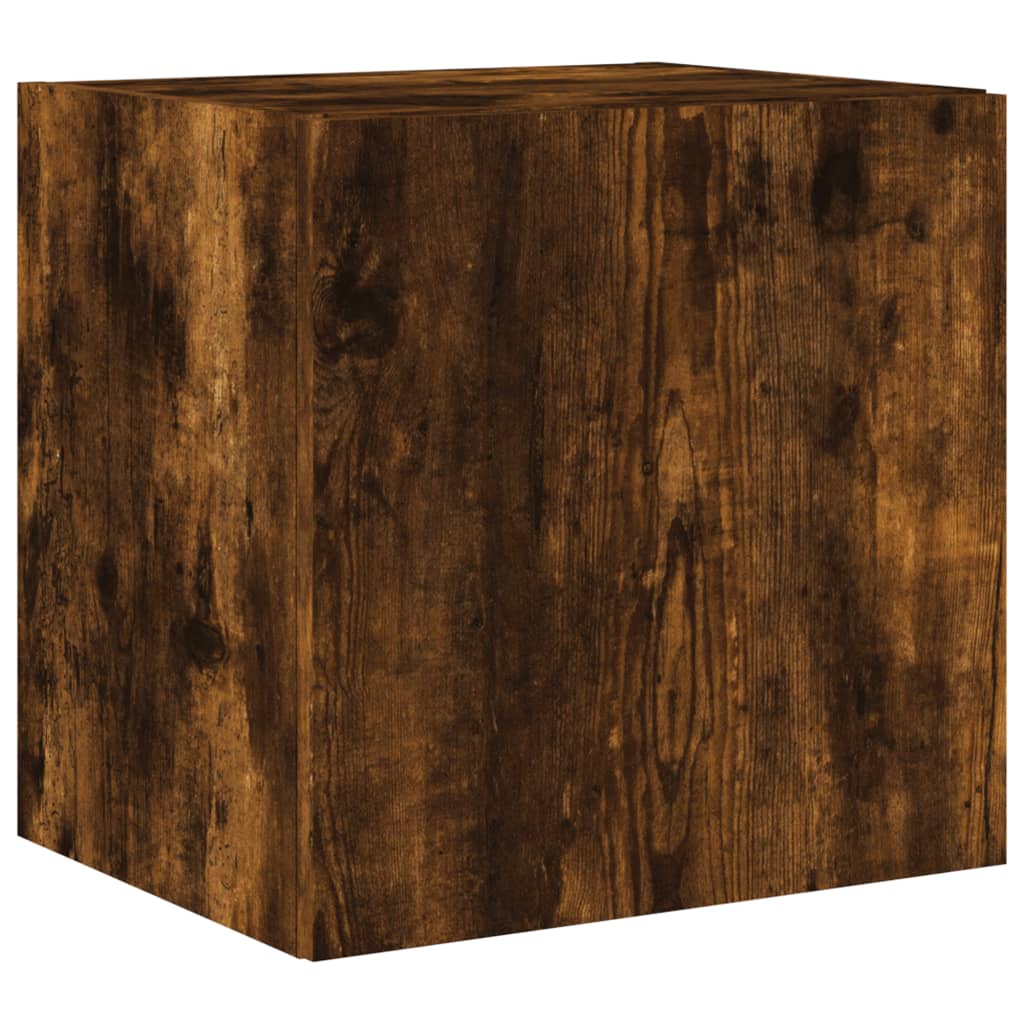2 db füstös tölgy fali tv-szekrény led-ekkel 40,5x35x40 cm