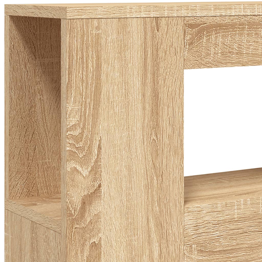 Sonoma-tölgyszínű szerelt fa led-es fejtámla 100x18,5x103,5 cm