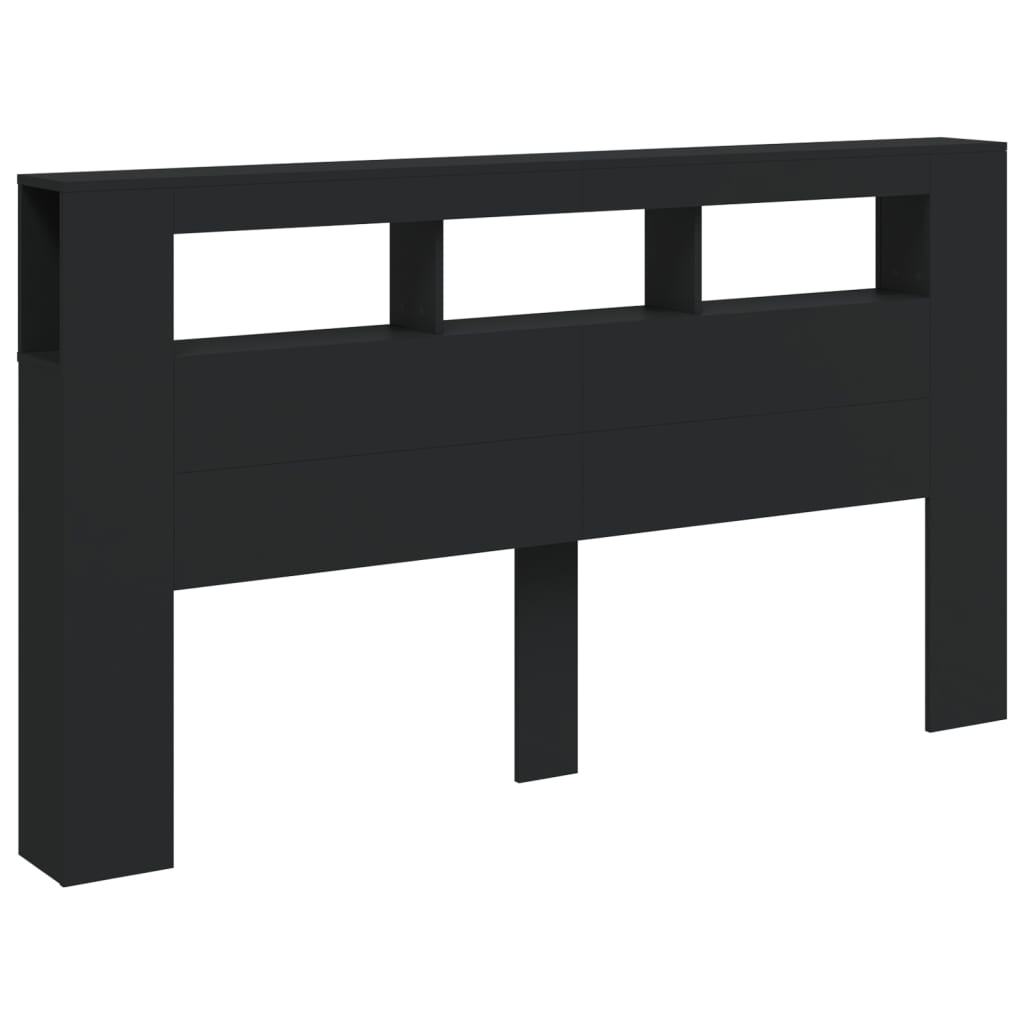 Fekete szerelt fa led-es fejtámla 180x18,5x103,5 cm Fekete szerelt fa led-es fejtámla 180x18,5x103,5 cm