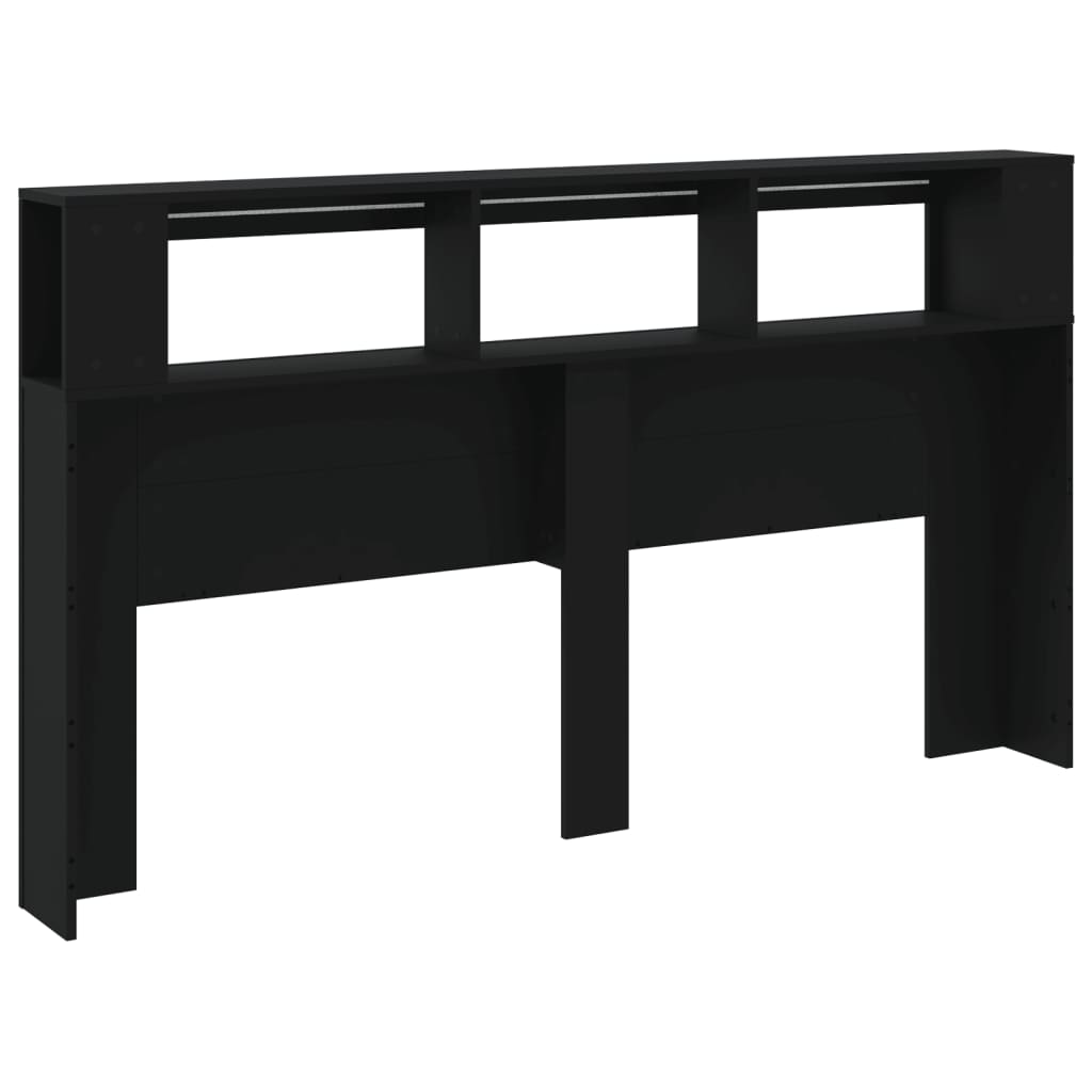 Fekete szerelt fa led-es fejtámla 180x18,5x103,5 cm Fekete szerelt fa led-es fejtámla 180x18,5x103,5 cm