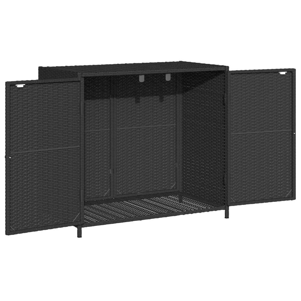 Fekete polyrattan kerti tárolószekrény 83 x 45 x 76 cm