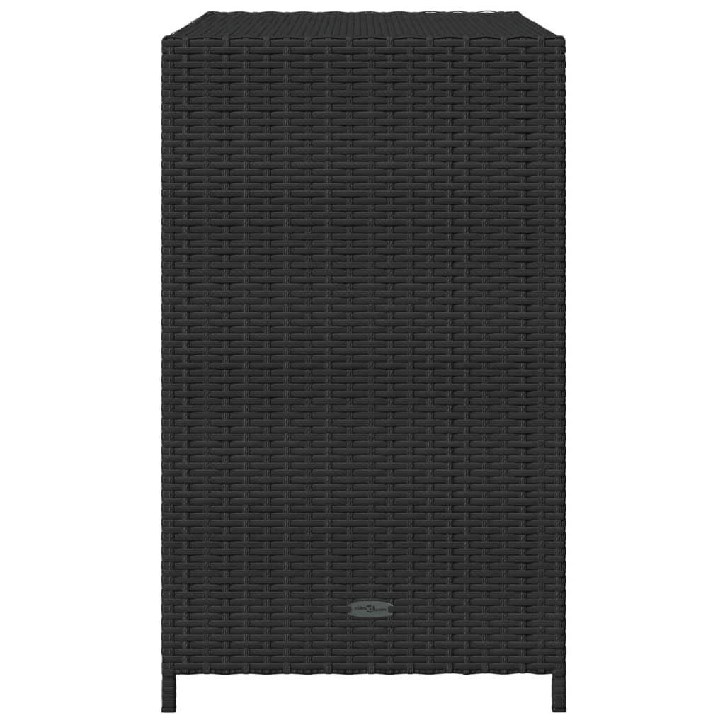 Fekete polyrattan kerti tárolószekrény 83 x 45 x 76 cm