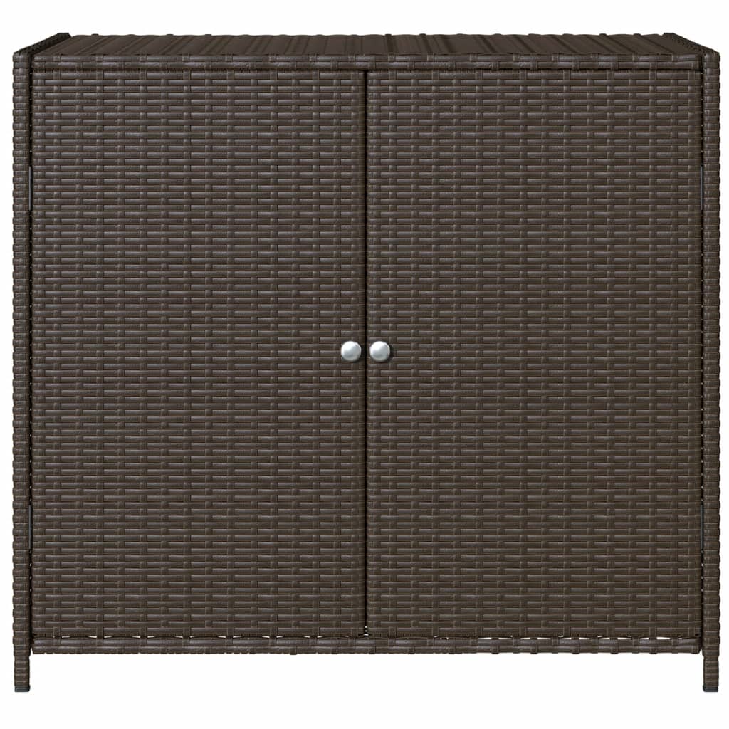 Barna polyrattan kerti tárolószekrény 83x45x76 cm