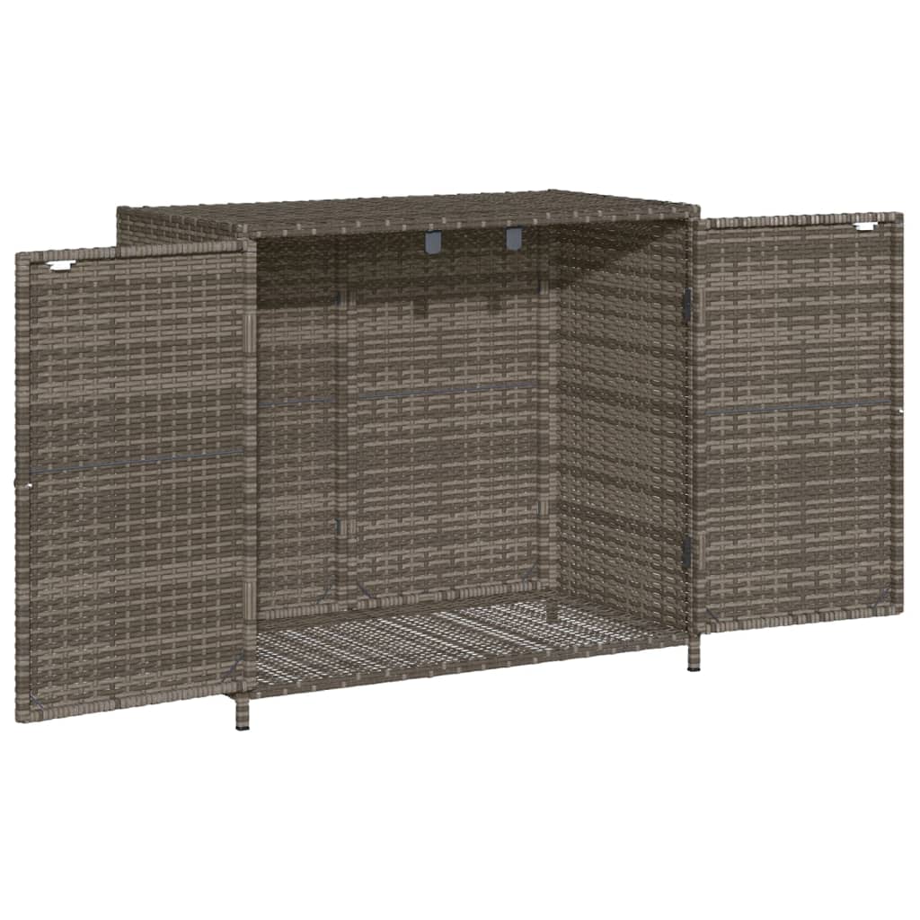 Szürke polyrattan kerti tárolószekrény 83x45x76 cm