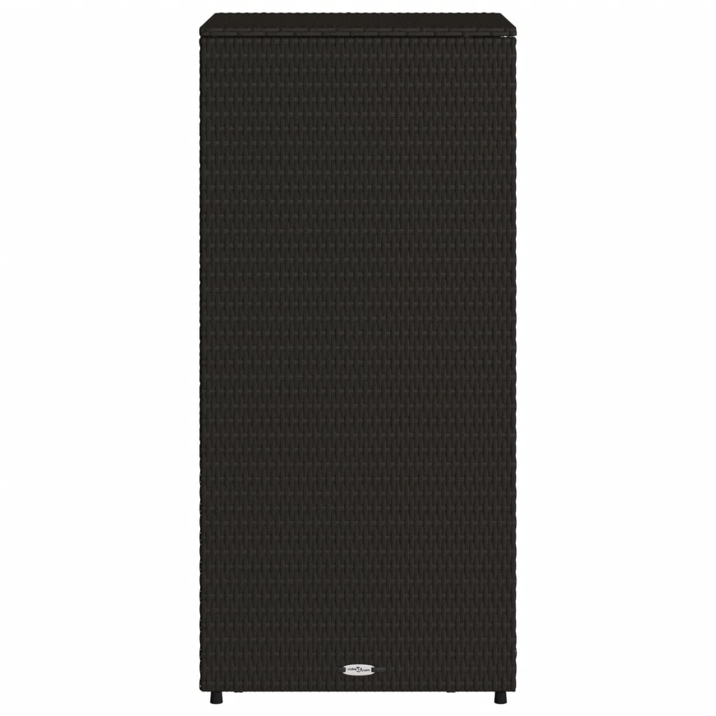 Fekete polyrattan kerti tárolószekrény 50 x 55 x 115 cm