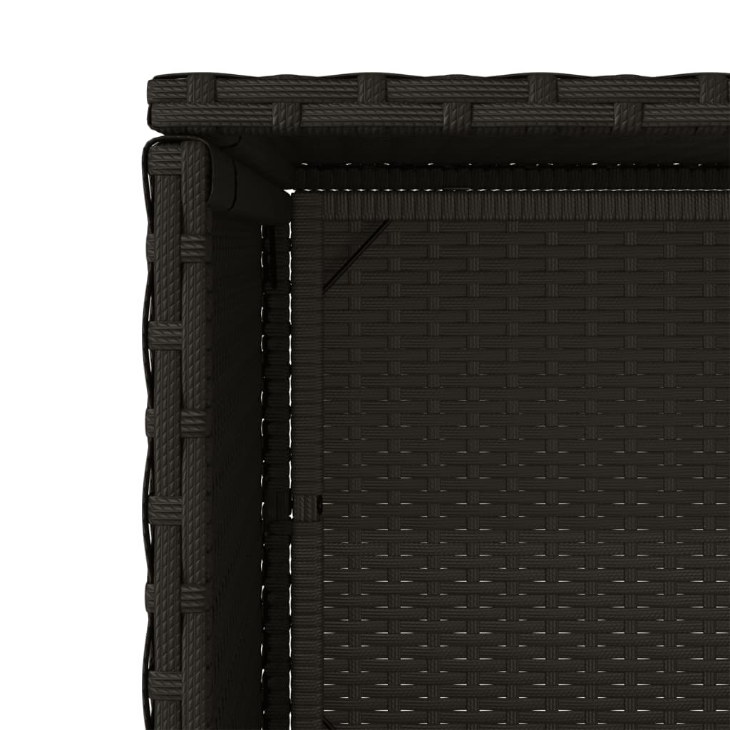 Fekete polyrattan kerti tárolószekrény 50 x 55 x 115 cm