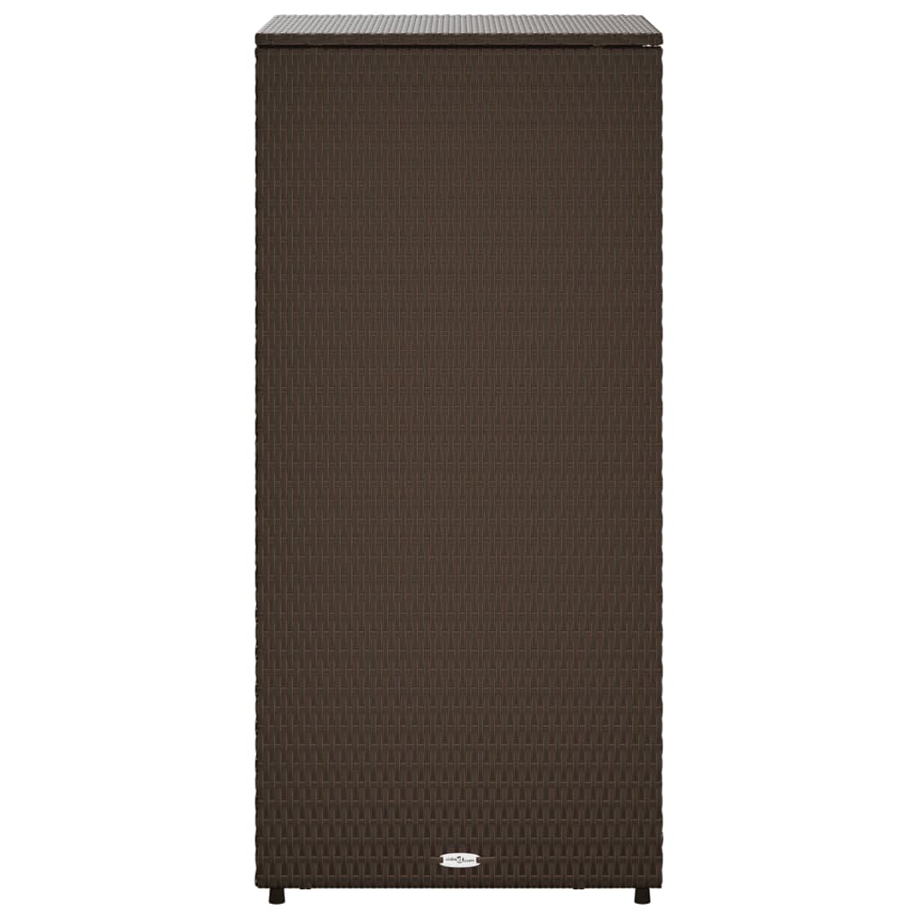 Barna polyrattan kerti tárolószekrény 50 x 55 x 115 cm