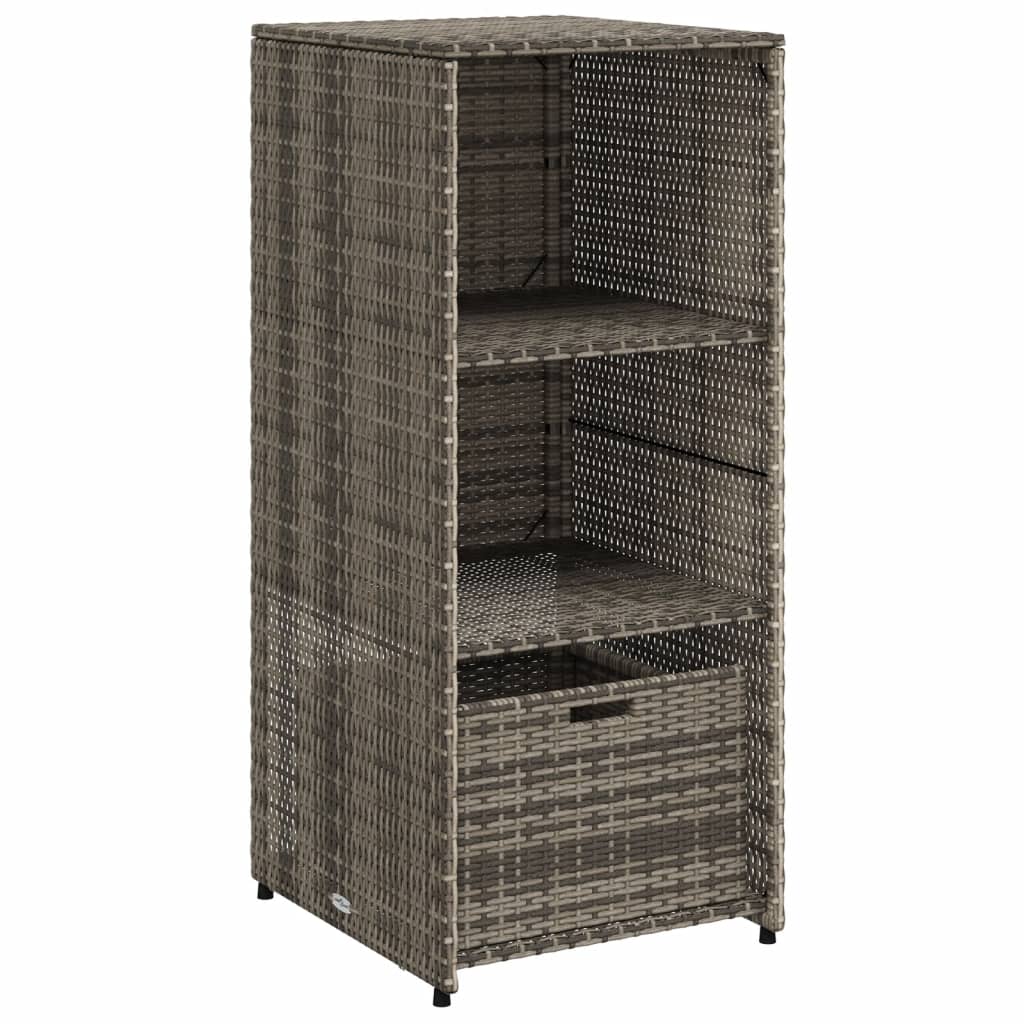 Szürke polyrattan kerti tárolószekrény 50 x 55 x 115 cm