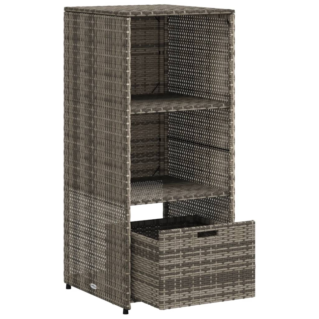 Szürke polyrattan kerti tárolószekrény 50 x 55 x 115 cm