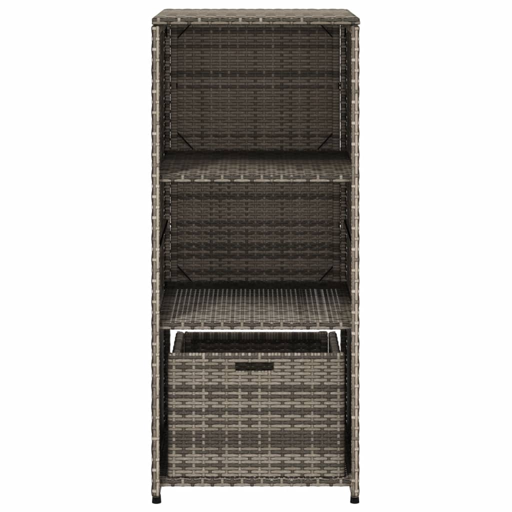 Szürke polyrattan kerti tárolószekrény 50 x 55 x 115 cm