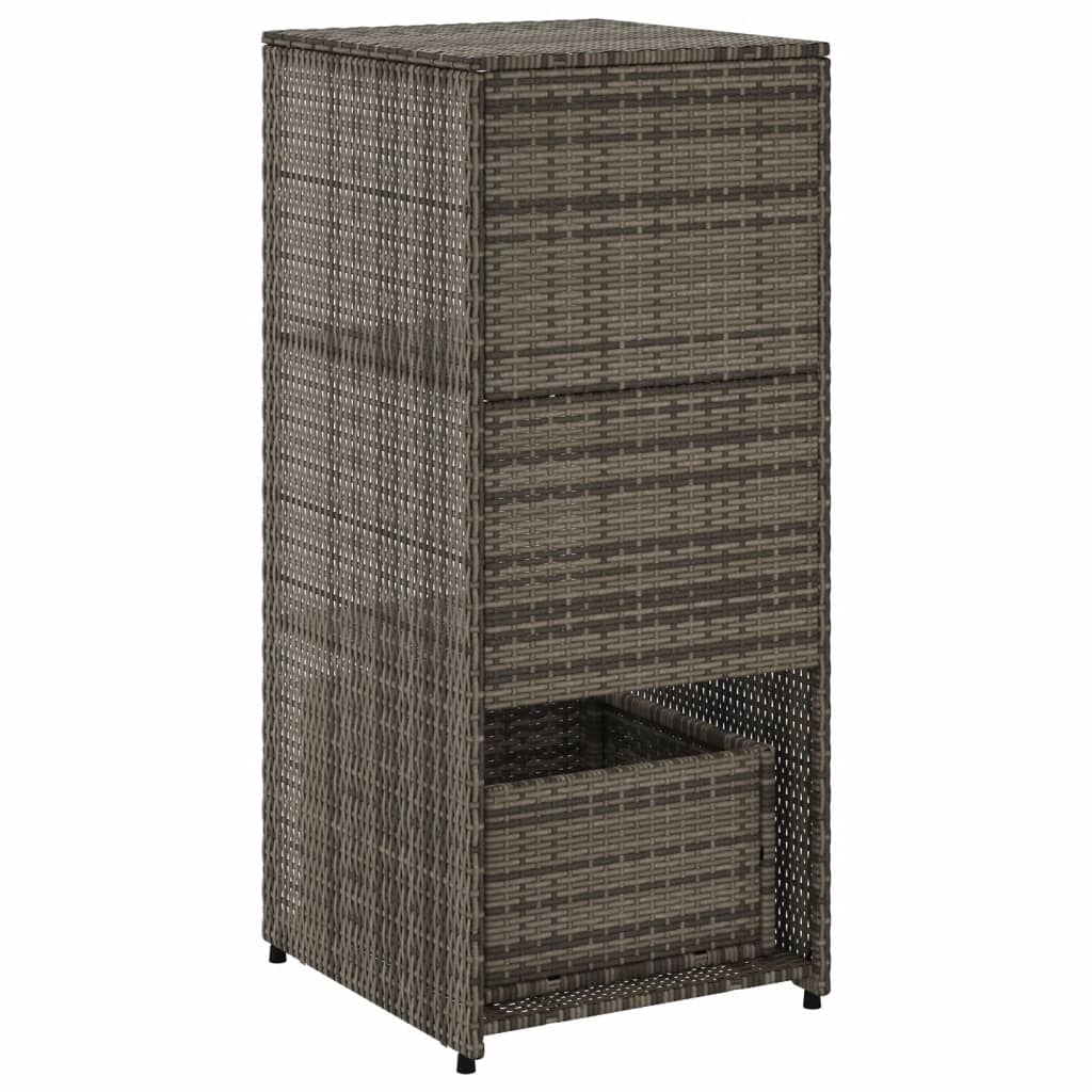 Szürke polyrattan kerti tárolószekrény 50 x 55 x 115 cm