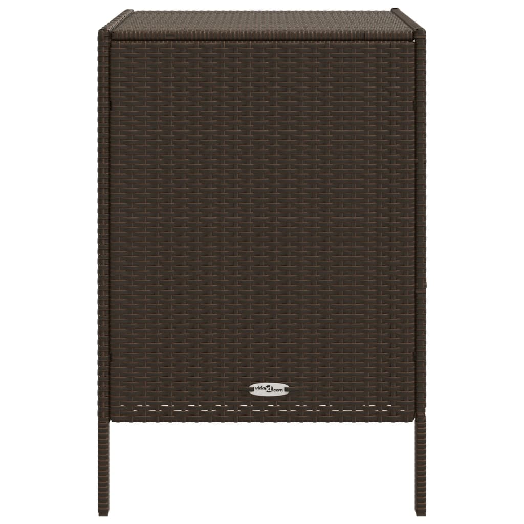 Barna polyrattan kerti tárolószekrény 55 x 59 x 80 cm