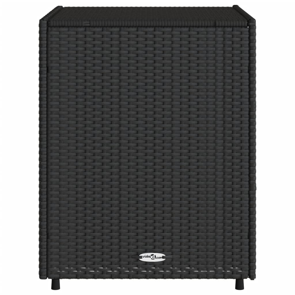 Fekete polyrattan kerti tárolószekrény 55 x 59 x 69 cm