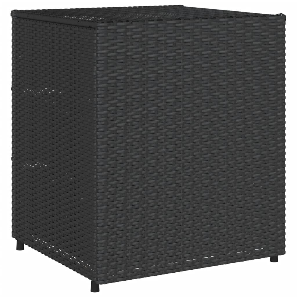 Fekete polyrattan kerti tárolószekrény 55 x 59 x 69 cm