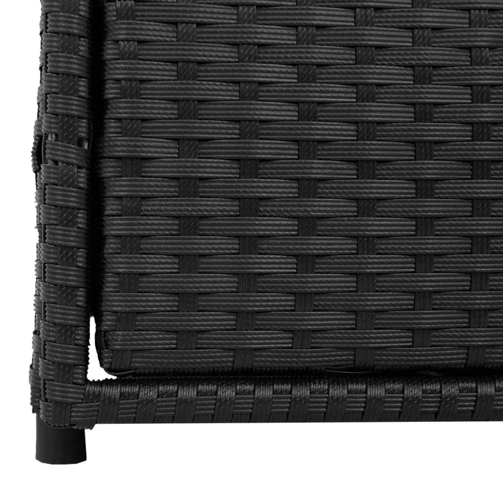 Fekete polyrattan kerti tárolószekrény 55 x 59 x 69 cm