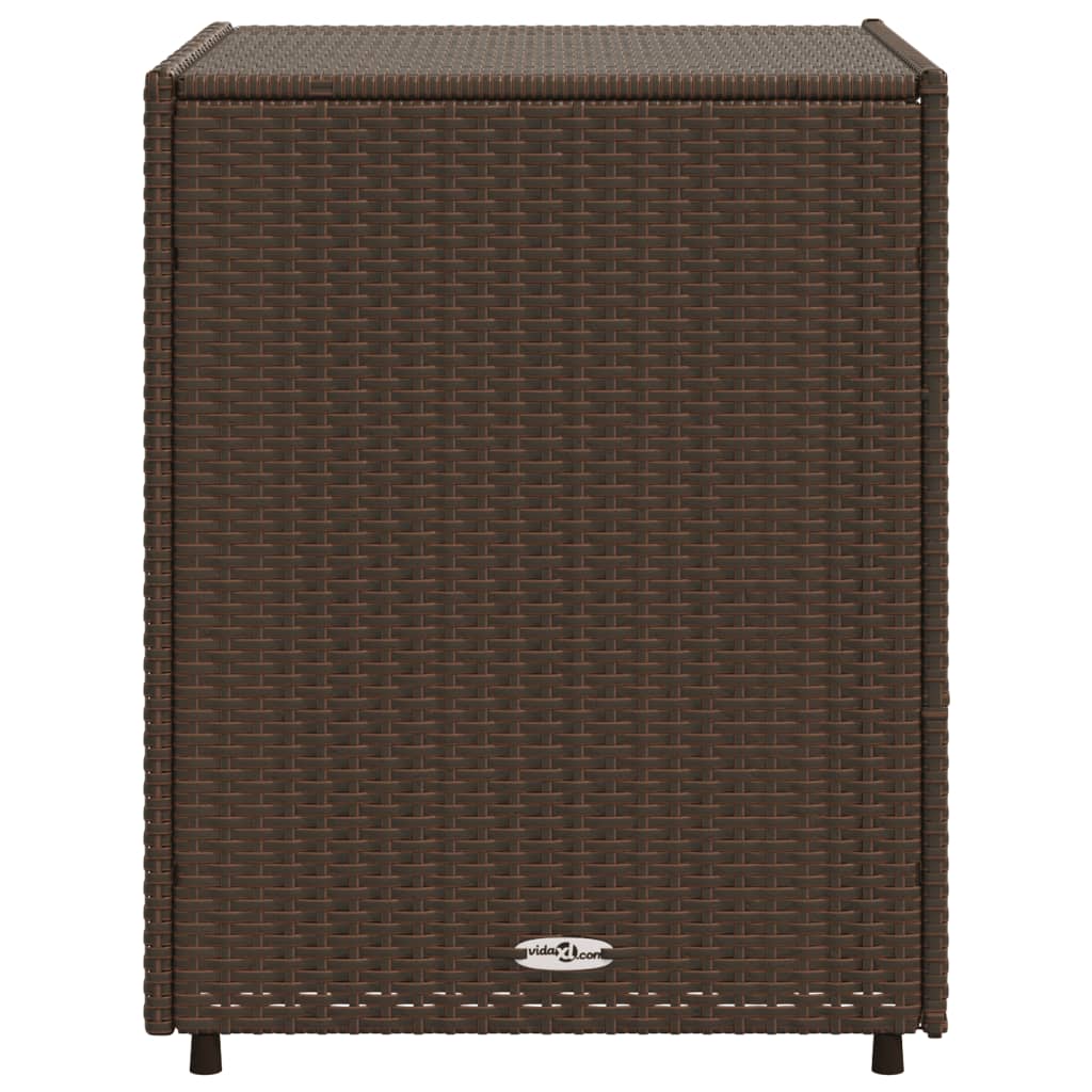Barna polyrattan kerti tárolószekrény 55 x 59 x 69 cm
