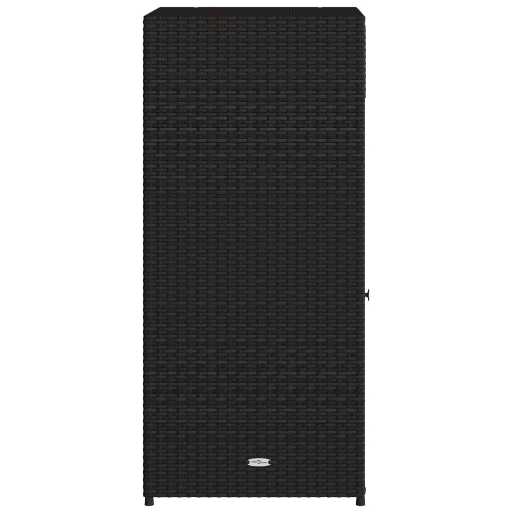 Fekete polyrattan kerti tárolószekrény 55 x 55 x 111 cm