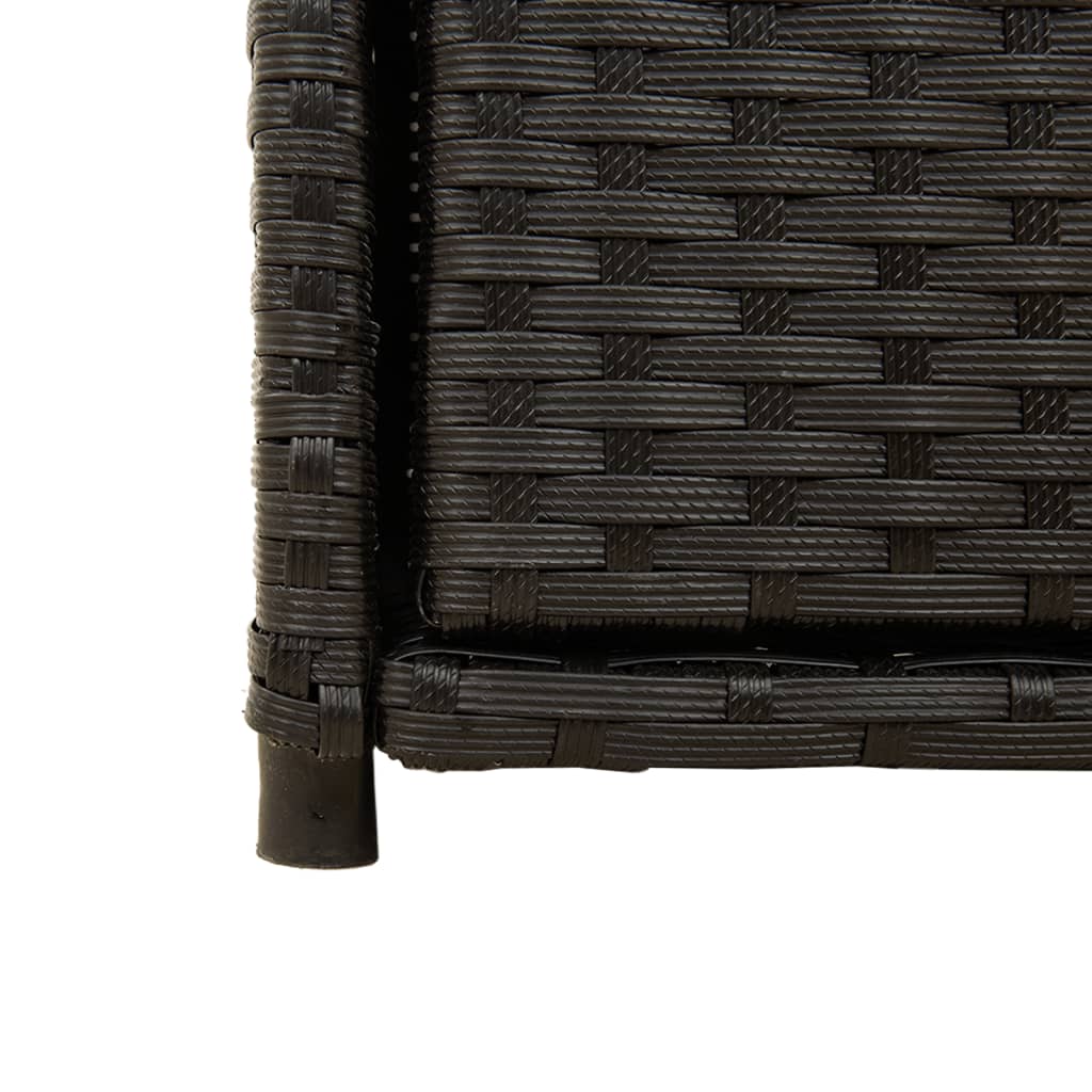 Fekete polyrattan kerti tárolószekrény 55 x 55 x 111 cm