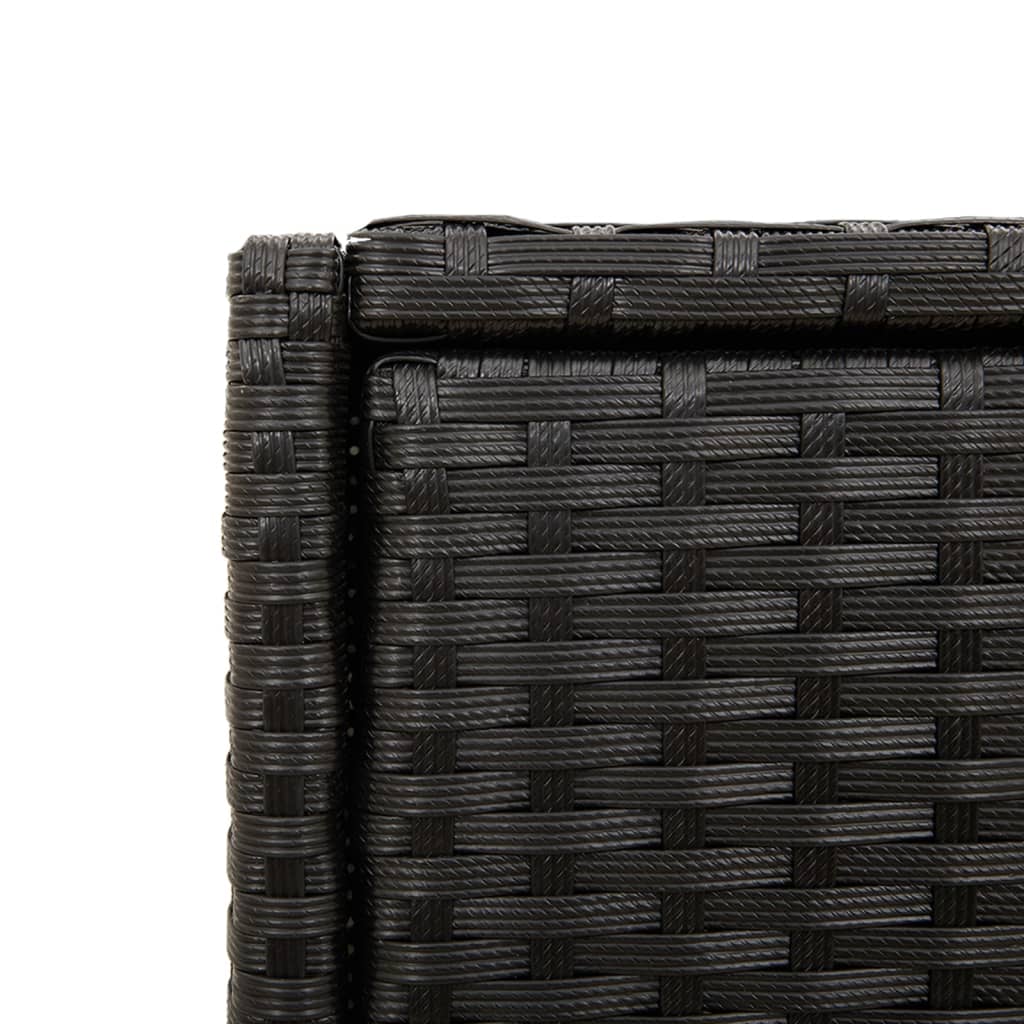 Fekete polyrattan kerti tárolószekrény 55 x 55 x 111 cm
