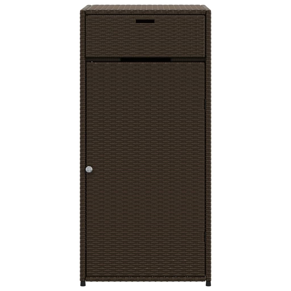 Barna polyrattan kerti tárolószekrény 55 x 55 x 111 cm