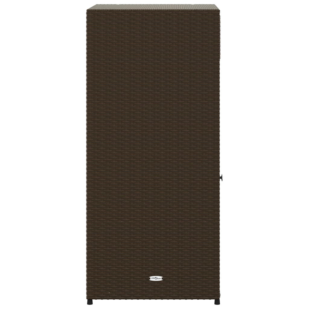 Barna polyrattan kerti tárolószekrény 55 x 55 x 111 cm
