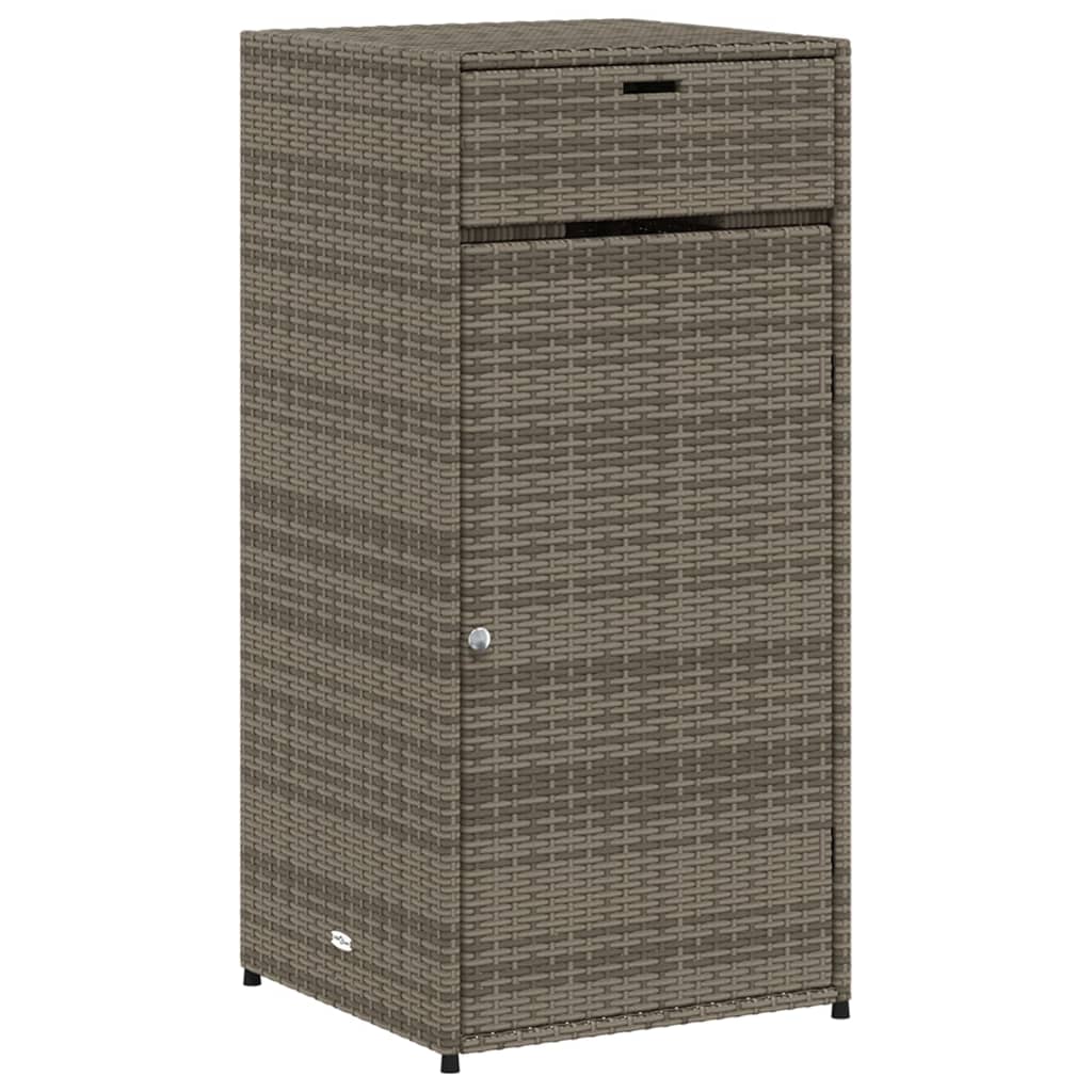 Szürke polyrattan kerti tárolószekrény 55 x 55 x 111 cm
