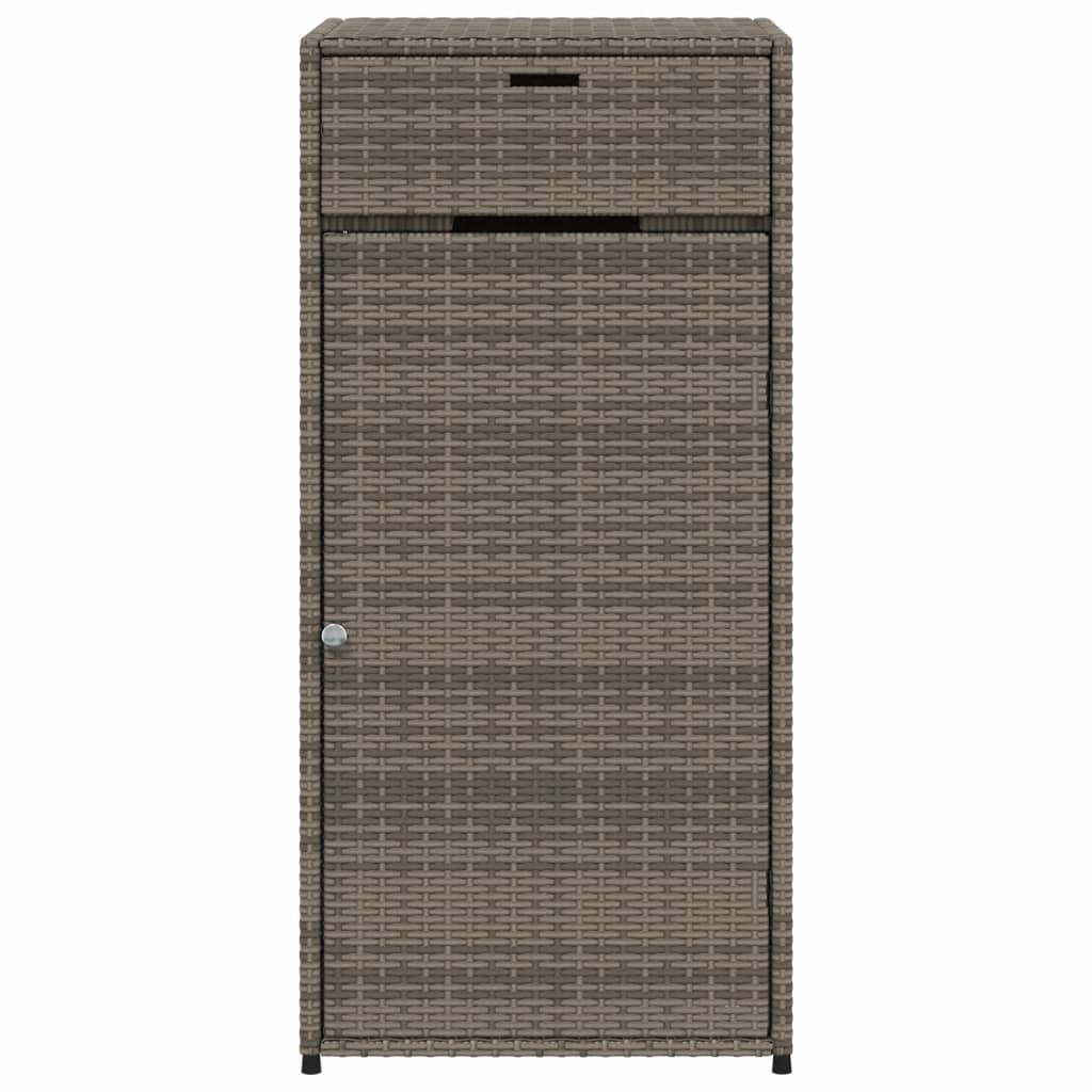 Szürke polyrattan kerti tárolószekrény 55 x 55 x 111 cm