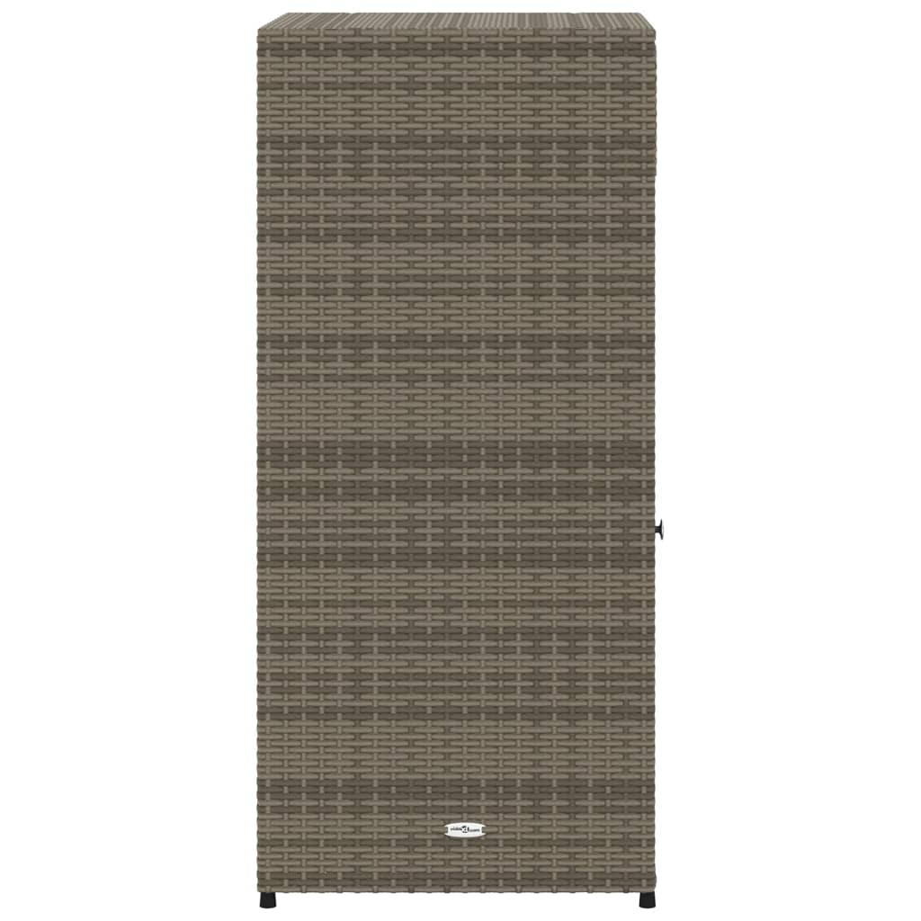 Szürke polyrattan kerti tárolószekrény 55 x 55 x 111 cm