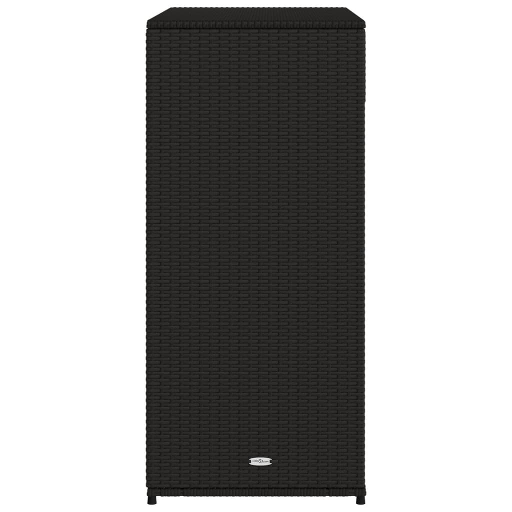 Fekete polyrattan kerti tárolószekrény 105 x 55 x 113 cm