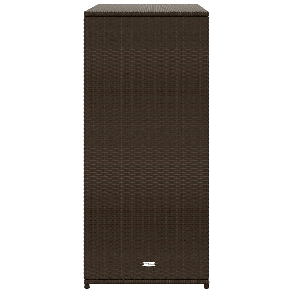 Barna polyrattan kerti tárolószekrény 105 x 55 x 113 cm