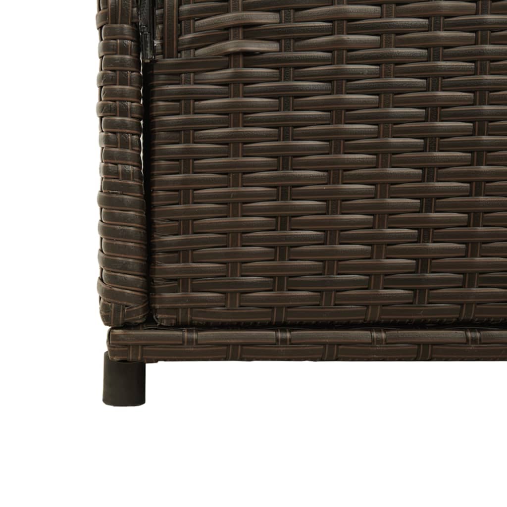 Barna polyrattan kerti tárolószekrény 105 x 55 x 113 cm