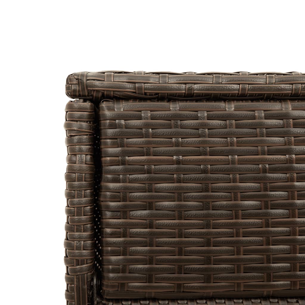 Barna polyrattan kerti tárolószekrény 105 x 55 x 113 cm