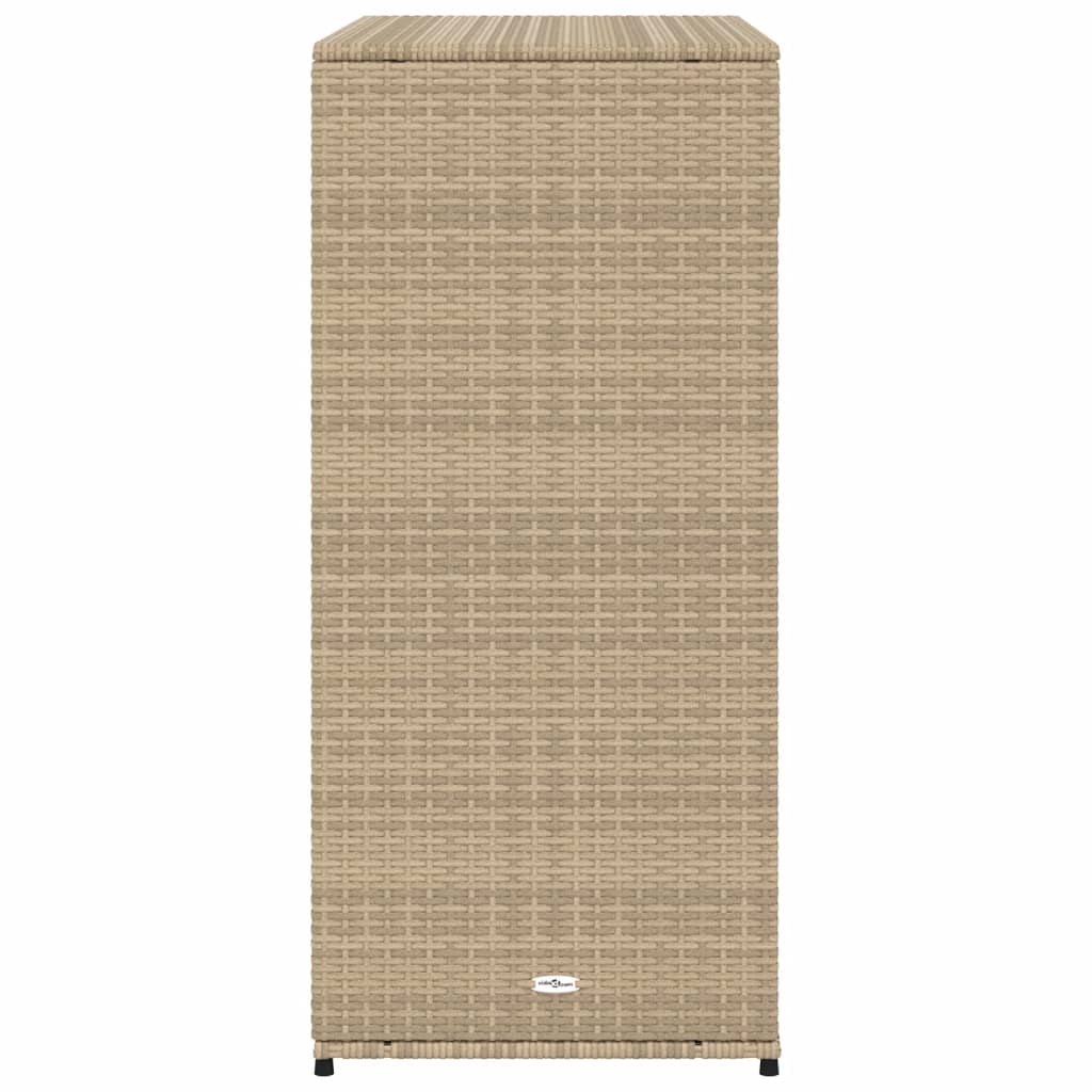 Bézs polyrattan kerti tárolószekrény 105 x 55 x 113 cm