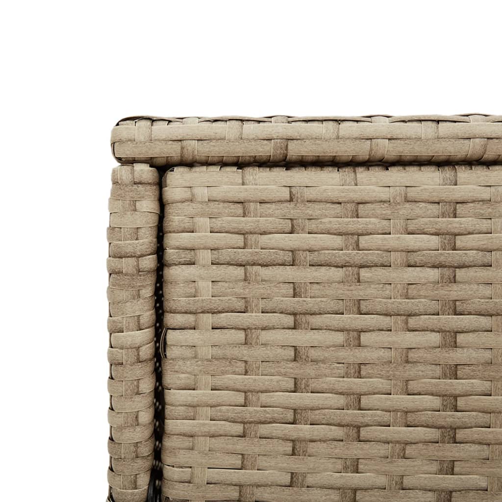 Bézs polyrattan kerti tárolószekrény 105 x 55 x 113 cm