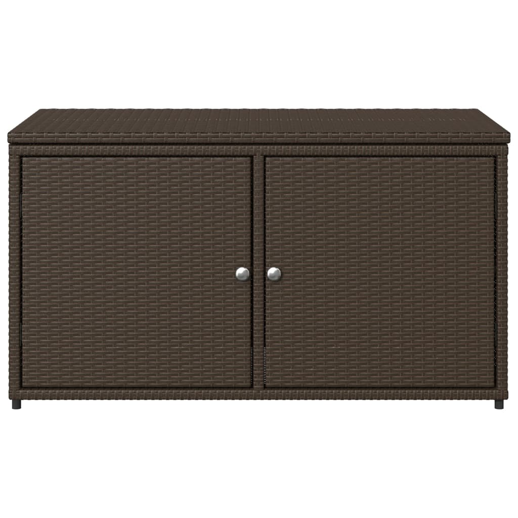 Barna polyrattan kerti tárolószekrény 110 x 55 x 60,5 cm