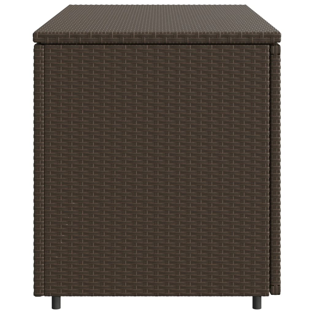 Barna polyrattan kerti tárolószekrény 110 x 55 x 60,5 cm