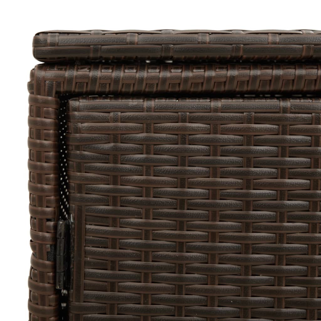 Barna polyrattan kerti tárolószekrény 110 x 55 x 60,5 cm