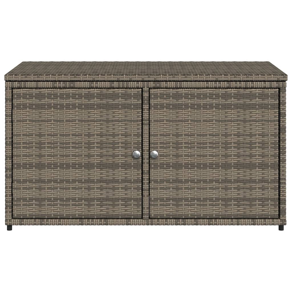 Szürke polyrattan kerti tárolószekrény 110 x 55 x 60,5 cm