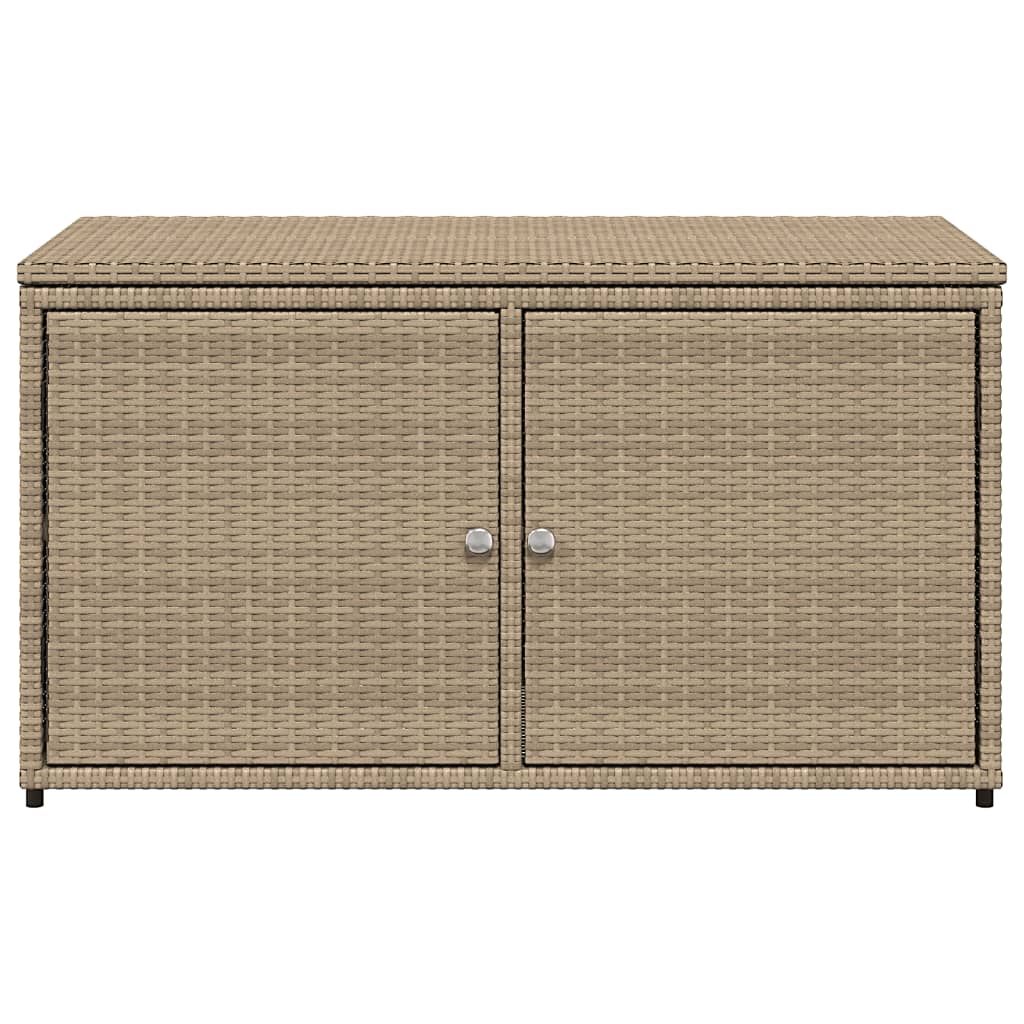 Bézs polyrattan kerti tárolószekrény 110 x 55 x 60,5 cm