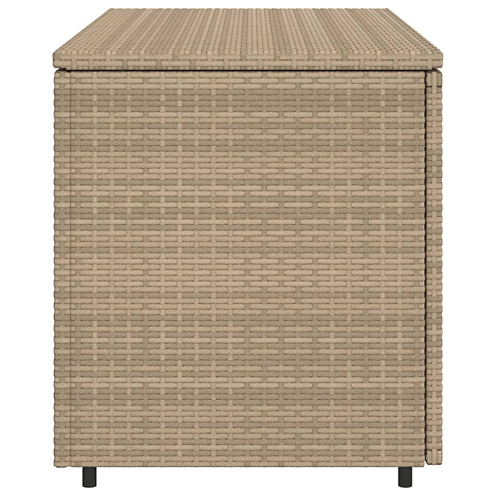 Bézs polyrattan kerti tárolószekrény 110 x 55 x 60,5 cm
