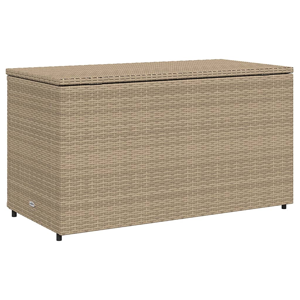 Bézs polyrattan kerti tárolószekrény 110 x 55 x 60,5 cm