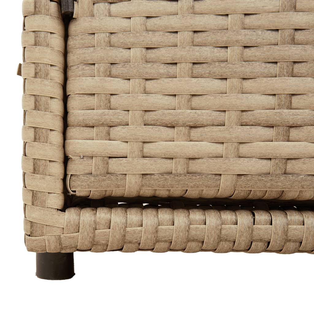 Bézs polyrattan kerti tárolószekrény 110 x 55 x 60,5 cm