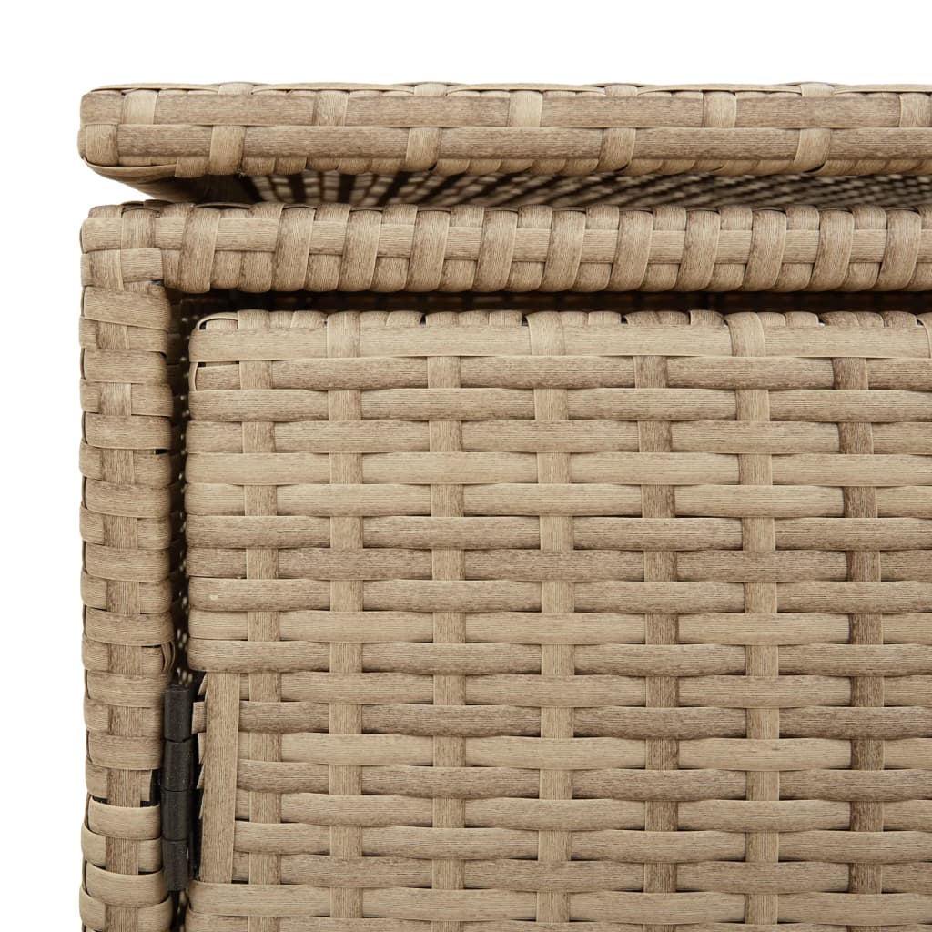 Bézs polyrattan kerti tárolószekrény 110 x 55 x 60,5 cm