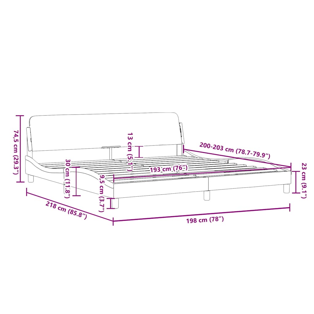 Sötétszürke szövet ágykeret dover 193 x 203 cm